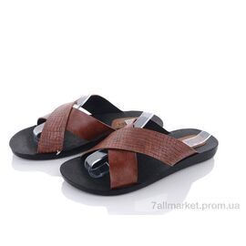 Шльопанці чоловічі пляжні Літо FC003 коричневий (6 пар р.40-45) "Soylu" недорого оптом від прямого постачальника