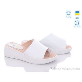 Фотография Шлепки женские облегченные Лето Лідія білий (6 пар р.36-41) "Golden Natali" недорого оптом от прямого поставщика