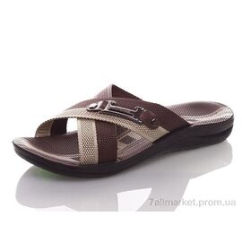 Шльопанці чоловічі пляжні Літо 008 brown (6 пар р.40-44) "Malibu-Обувь" недорого оптом від прямого постачальника