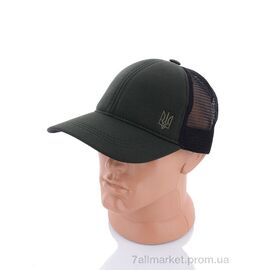 Кепка для чоловіків Літо Кепка з вишивкою тризуб та з сіткою зелений (3 шт. р.сіткаOne size) "VIOLA" недорого оптом від прямого постачальника