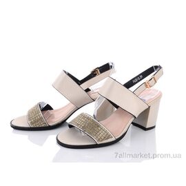 Фотография Босоножки женские летние Лето 7622-2 beige (8 пар р.36-41) "GoldStar" недорого оптом от прямого поставщика