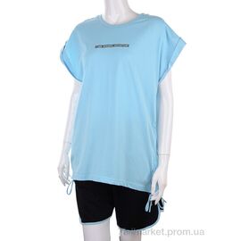 Фотография Женский костюм Лето 3176-009-2 l.blue (3 шт. р.сетка S-L) "Мир" недорого оптом от прямого поставщика