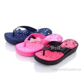 Фотография Шлепки детские летние Лето 91637-3 mix (10 пар р.30-35) "Цветик" недорого оптом от прямого поставщика