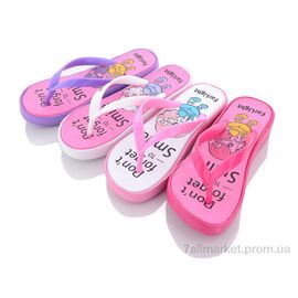 Шльопанці дитячі літні Літо 8423C-6 mix (24 пар р.30-35) "Obuvok" недорого оптом від прямого постачальника