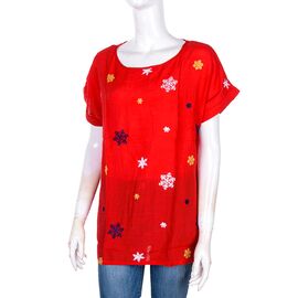 Фотография Футболка женская 703 red (08500) р.XL-4XL "Obuv OK2" недорого оптом от прямого поставщика