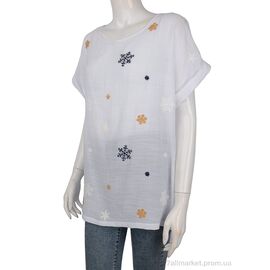 Жіноча блузка Літо 703 (08500) white (4 шт. р.сіткаXL-4XL) "Obuvok" недорого оптом від прямого постачальника