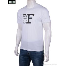 Футболка чоловіча Літо 6016 white (5 шт. р.сіткаM-3XL) "BIG" недорого оптом від прямого постачальника