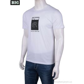 Футболка чоловіча Літо 6107 white (6 шт. р.сіткаM-3XL) "BIG" недорого оптом від прямого постачальника