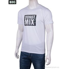 Футболка чоловіча Літо 6002 white (5 шт. р.сіткаM-3XL) "BIG" недорого оптом від прямого постачальника