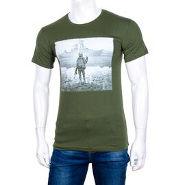 Фотография Футболка мужская 1925 khaki р.48-56 "Алия" недорого оптом от прямого поставщика