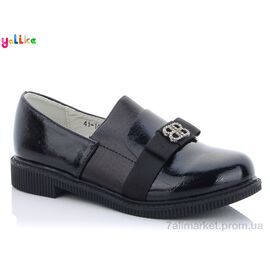 Фотография Туфли детские удобные Весна/осень 41-10 black (8 пар р.31-37) "Yalike" недорого оптом от прямого поставщика