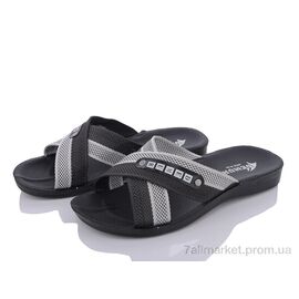 Шльопанці чоловічі пляжні Літо 2024-003-1(6) чорний-сірий (6 пар р.41-46) "DeMur" недорого оптом від прямого постачальника