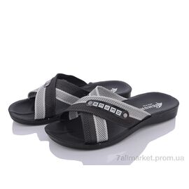 Шльопанці чоловічі пляжні Літо TRK2026-2-003-1(6) чорний-сірий (6 пар р.41-46) "DeMur" недорого оптом від прямого постачальника