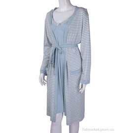 Халат жіночий Весна/осінь 16097 l.blue (3 шт. р.сіткаM-XL) "Textile" недорого оптом від прямого постачальника