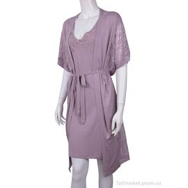 Халат жіночий Весна/осінь 16112B d.pink (3 шт. р.сітка2XL-4XL) "Textile" недорого оптом від прямого постачальника