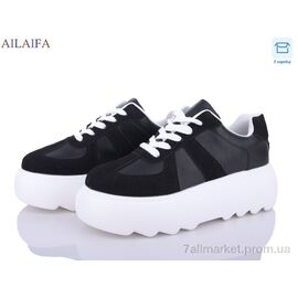 Кросівки жіночі модні Весна/осінь 6029 black (6 пар р.36-41) "Ailaifa" недорого оптом від прямого постачальника