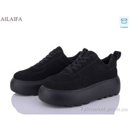 Фотография Кроссовки женские модные Весна/осень 6035 black (6 пар р.36-41) "Ailaifa" недорого оптом от прямого поставщика