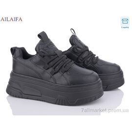 Кросівки жіночі модні Весна/осінь 5052 all black (6 пар р.36-41) "Ailaifa" недорого оптом від прямого постачальника