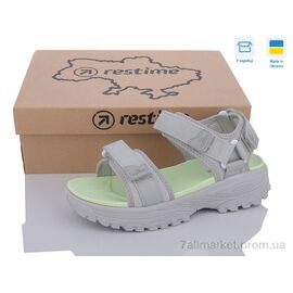 Босоніжки жіночі літні Літо KWL24035 l.grey-mint (8 пар р.36-41) "Restime" недорого оптом від прямого постачальника