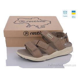 Сандалії чоловічі літні Літо YML24110 camel (8 пар р.41-45) "Restime" недорого оптом від прямого постачальника