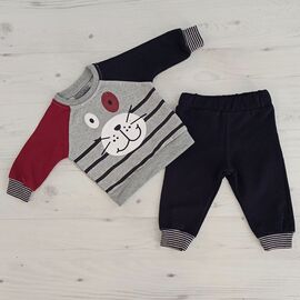 Фотография Костюм детский спортивный на мальчика 1518 grey-wine р.0.6-1.6 "MALIBU" недорого оптом от прямого поставщика