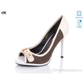 Фотография Босоножки женские летние Лето 106-08 brown-white (8 пар р.36-40) "SHERLOCK SOON" недорого оптом от прямого поставщика