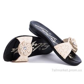 Шльопанці жіночі полегшені  Феличита тапок бежевый (6 пар р.36-40) "Selena" недорого оптом від прямого постачальника