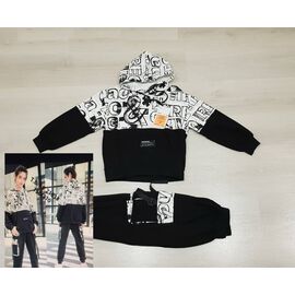 Костюм дитячий спортивний на хлопчика 2103 black р.130-170 "Gold Kids" недорого оптом від прямого постачальника