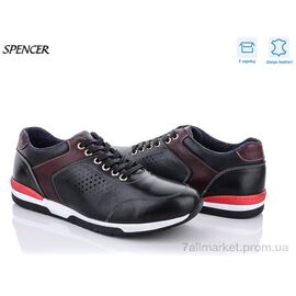 Кросівки чоловічі модні Весна/осінь 71 black кожа (8 пар р.40-44) "Spencer" недорого оптом від прямого постачальника