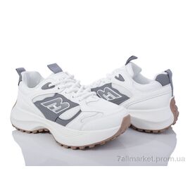 Кросівки жіночі модні Весна/осінь 136-33 white-grey (8 пар р.36-41) "Violeta" недорого оптом від прямого постачальника
