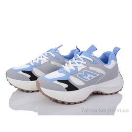 Кросівки жіночі модні Весна/осінь 136-33 white-blue (8 пар р.36-41) "Violeta" недорого оптом від прямого постачальника