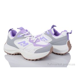 Кросівки жіночі модні Весна/осінь 136-33 white-purple (8 пар р.36-41) "Violeta" недорого оптом від прямого постачальника