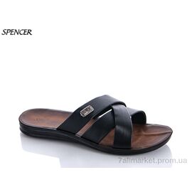 Шльопанці чоловічі пляжні Літо 4310 чёрный лак (6 пар р.41-45) "Spencer" недорого оптом від прямого постачальника