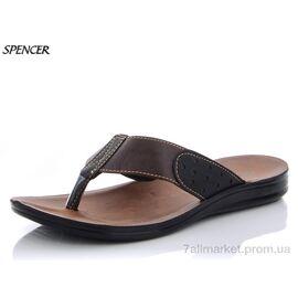 Фотография Шлепки мужские пляжные Лето 3555 коричневый (6 пар р.41-45) "Spencer" недорого оптом от прямого поставщика