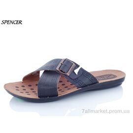 Шльопанці чоловічі пляжні Літо 7180 черный (6 пар р.41-45) "Spencer" недорого оптом від прямого постачальника