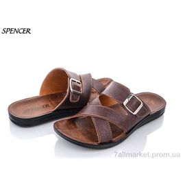Шльопанці чоловічі пляжні Літо 10461 коричневый (6 пар р.41-45) "Spencer" недорого оптом від прямого постачальника
