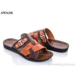 Шльопанці чоловічі пляжні Літо 10575 коричневый (6 пар р.41-45) "Spencer" недорого оптом від прямого постачальника