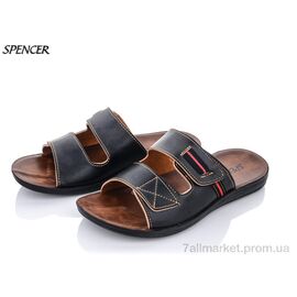 Шльопанці чоловічі пляжні Літо 10497 черный (6 пар р.41-45) "Spencer" недорого оптом від прямого постачальника
