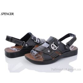 Сандалії чоловічі літні Літо 752 black (6 пар р.41-45) "Spencer" недорого оптом від прямого постачальника