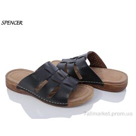 Шльопанці чоловічі пляжні Літо 03 black (6 пар р.40-44) "Spencer" недорого оптом від прямого постачальника
