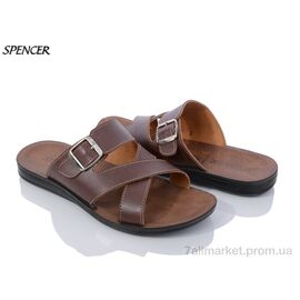 Шльопанці чоловічі пляжні Літо 10461 brown (6 пар р.41-45) "Spencer" недорого оптом від прямого постачальника