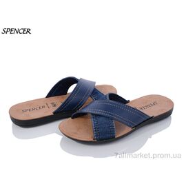 Шльопанці чоловічі пляжні Літо 3556 джинс (6 пар р.41-46) "Spencer" недорого оптом від прямого постачальника