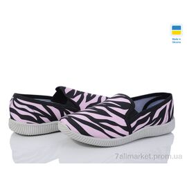 Сліпони жіночі тканинні Весна/осінь Prime 20-142 зебра (8 пар р.36-41) "Prime-Opt" недорого оптом від прямого постачальника