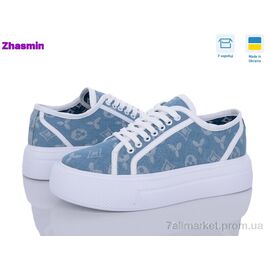 Кеди жіночі стильні Весна/осінь 22 блакитний (5 пар р.36-40) "Zhasmin" недорого оптом від прямого постачальника