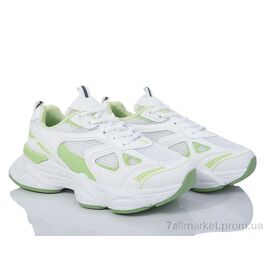 Кросівки жіночі модні Весна/осінь 20-1030 white-green (8 пар р.36-41) "Violeta" недорого оптом від прямого постачальника