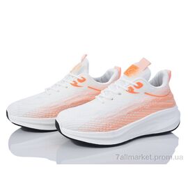 Кросівки жіночі модні Весна/осінь 176-33 white-orange (8 пар р.36-41) "Violeta" недорого оптом від прямого постачальника