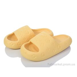 Шльопанці жіночі полегшені Літо 3613-8003 yellow (6 пар р.36-41) "Мир" недорого оптом від прямого постачальника