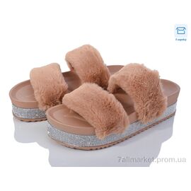 Фотография Шлепки женские облегченные Лето Night time 03 beige (5 пар р.37-41) "LOOK STOCK" недорого оптом от прямого поставщика