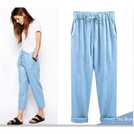 Штани жіночі літні 905 l.blue р.42-52 "FEMZONE" недорого оптом від прямого постачальника