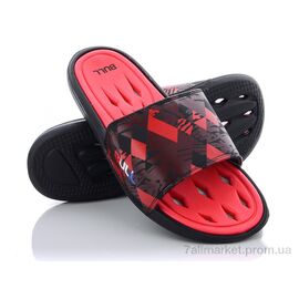 Фотография Шлепки мужские пляжные Лето R021 (w43) red-black (08841) (6 пар р.40-45) "Obuvok" недорого оптом от прямого поставщика
